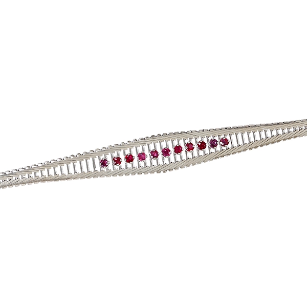 Armband, 18K, Weißgold, Rubin