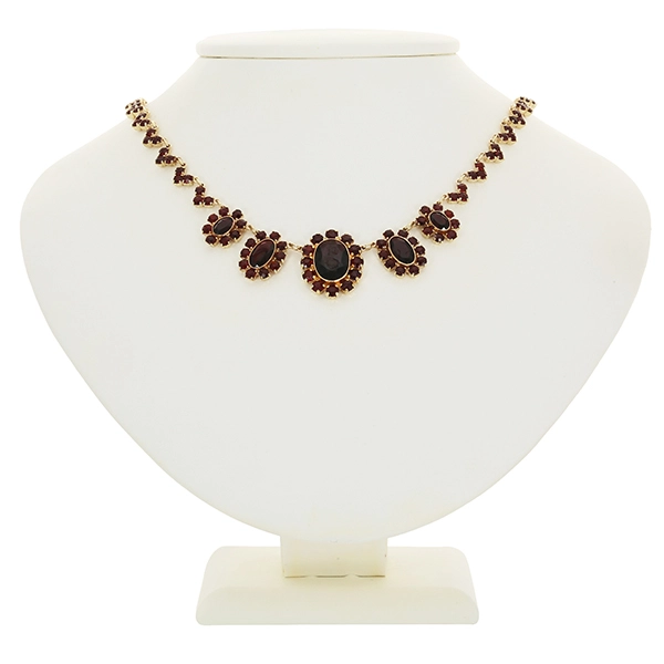 Collier, 8K, Gelbgold, Granat