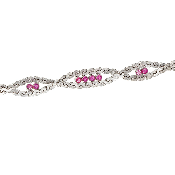 Armband, 18K, Weißgold, Rubine