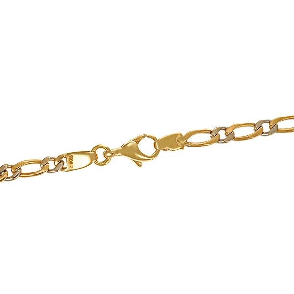Kette, 14K, Gelb-/Weißgold, Panzer-