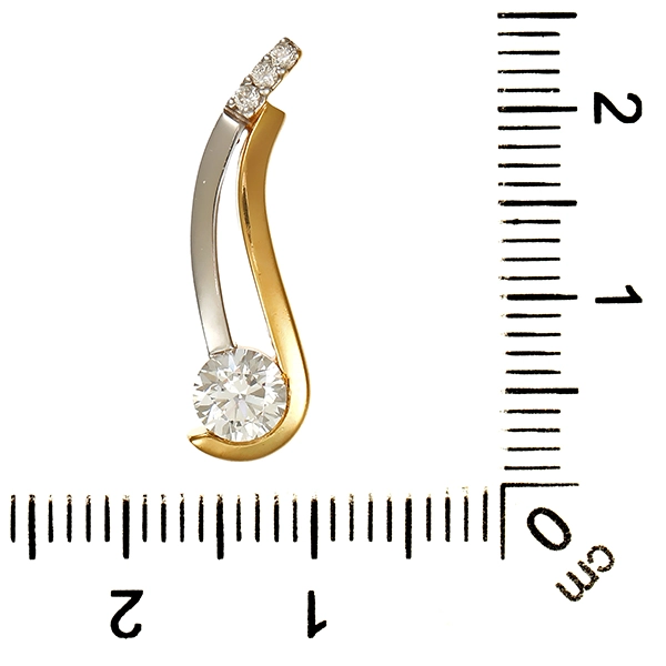 Anhänger, 9K, Gelbgold, Zirkonia