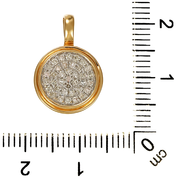 Anhänger, 9K, Gelbgold, Diamanten 0,37 ct