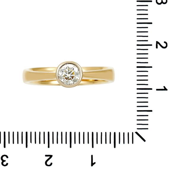 Diamantring, 18K, Gelb-/Weißgold, Brillant 0,50 ct