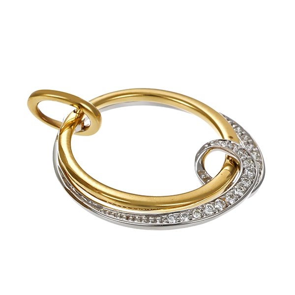 Anhänger, 14K, Gelb-/Weißgold, Brillanten