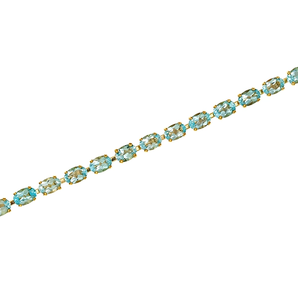 Armband, 8K, Gelbgold, Blautopas