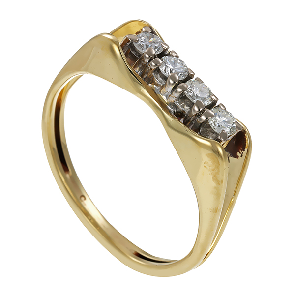 Diamantring, 14K, Gelbgold, Brillanten 0,36 ct