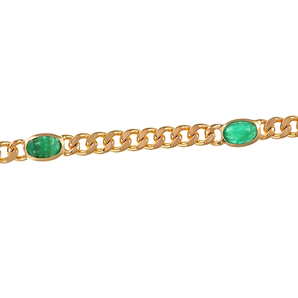 Armband, 14K, Gelbgold, Smaragd