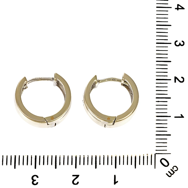 Creolen, 8K, Weißgold, Zirkonia