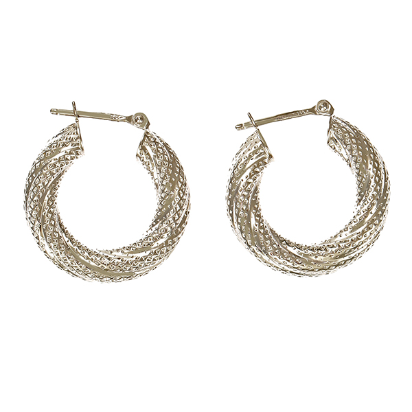 Creolen, 14K, Weißgold