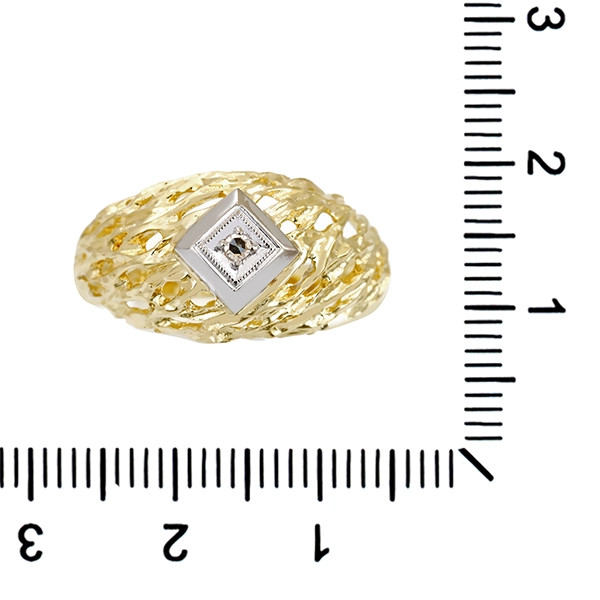 Diamantring, 14K, Gelb-/Weißgold, Diamant