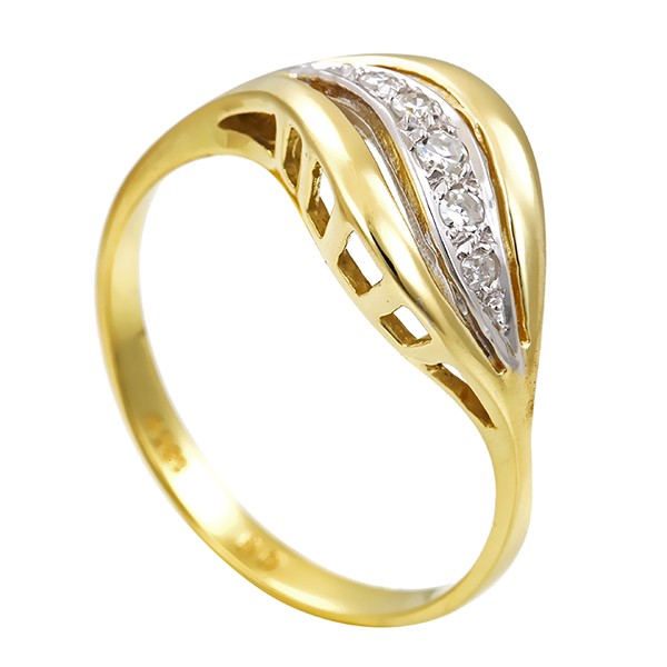 Diamantring, 14K, Gelb-/Weißgold, Diamant