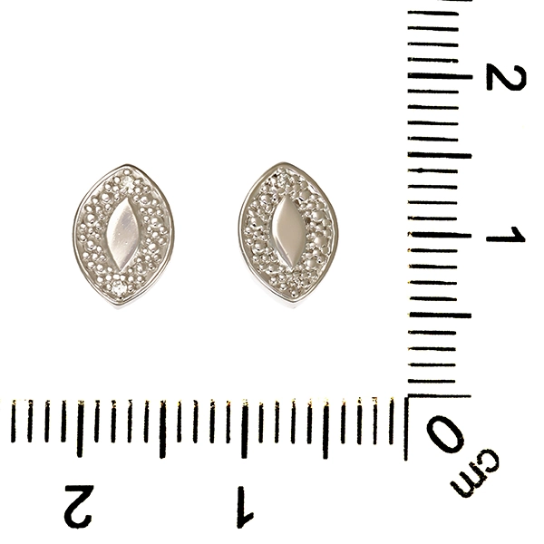 Ohrstecker, 8K, Weißgold, 4 Diamanten