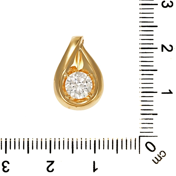 Anhänger, 14K, Gelbgold, Zirkonia