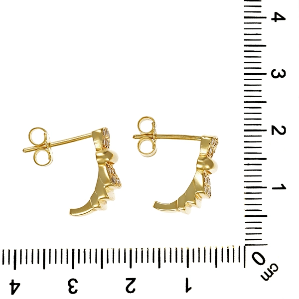 Steckcreolen, 14K, Gelbgold, Brillanten