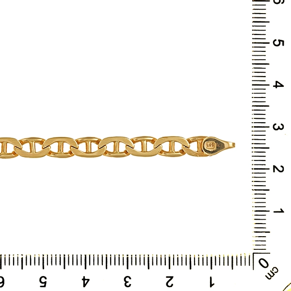 Armband, 14K, Gelbgold, Stegpanzer-