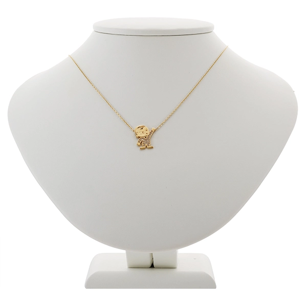Collier, 14K, Gelbgold, Zirkonia, Baby