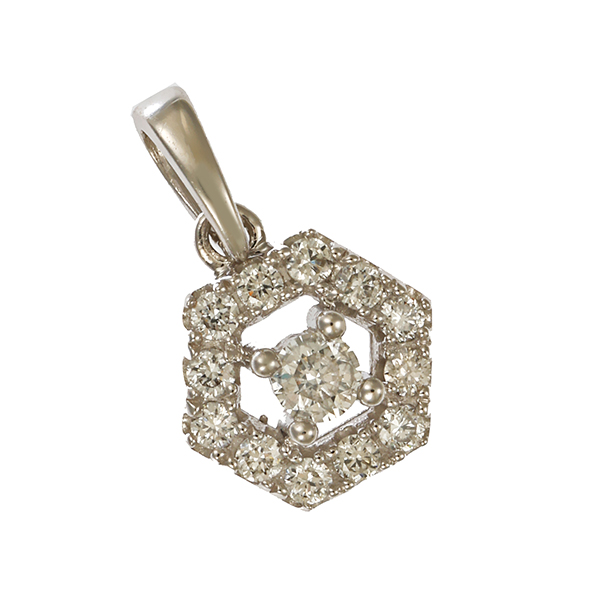 Anhänger, 14K, Weißgold, Brillant
