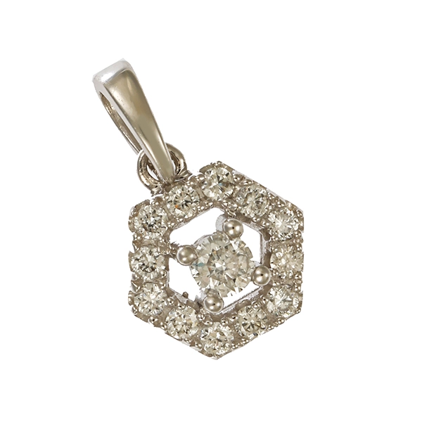 Anhänger, 14K, Weißgold, Brillant
