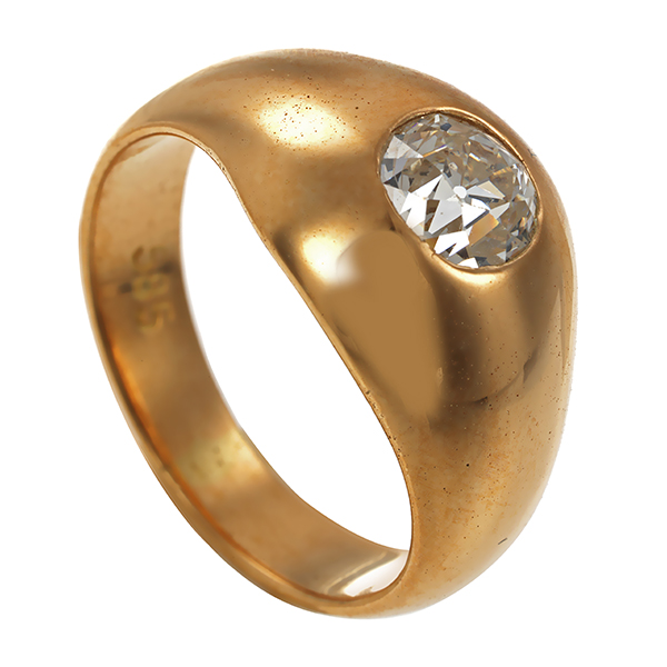 Diamantring, 14K, Gelbgold, Diamant 0,65 ct