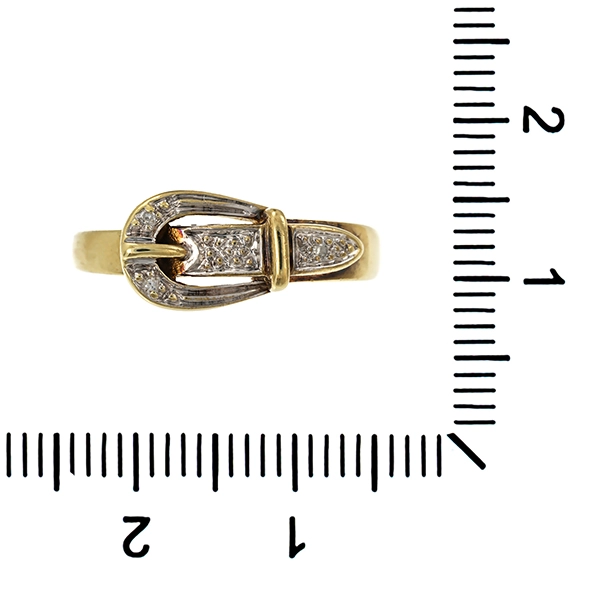 Ring, 8K, Gelbgold, Diamanten, Gürtelschnalle