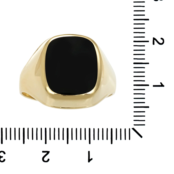 Herrenring, 14K, Gelbgold, Onyx