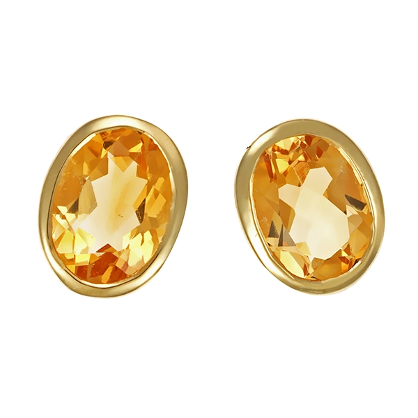 Ohrstecker, 14K, Gelbgold, Citrin