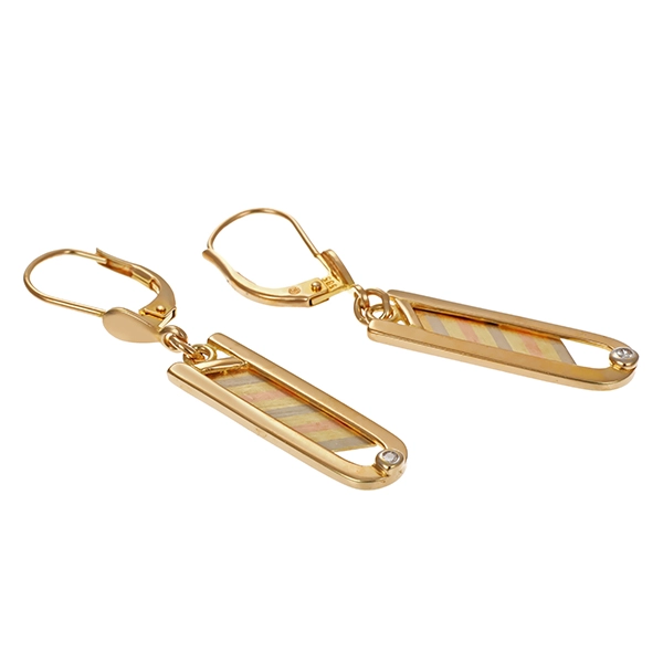 Ohrhänger, 14K, Rot-/Gelb-/Weißgold, Brillant