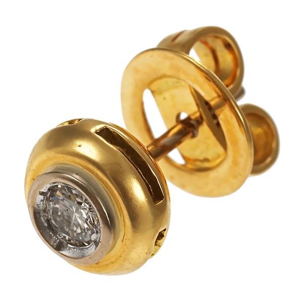 Ohrstecker, einzeln, 18K, Gelb-/Weißgold, Brillant