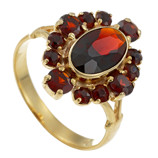 Ring, 8K, Gelbgold, Granat