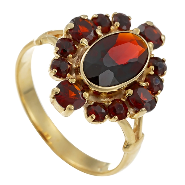 Ring, 8K, Gelbgold, Granat