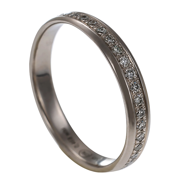 Ring, 14K, Weißgold, Brillanten, Memoire, Christ