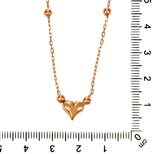 Collier, 14K, Rotgold, Herz
