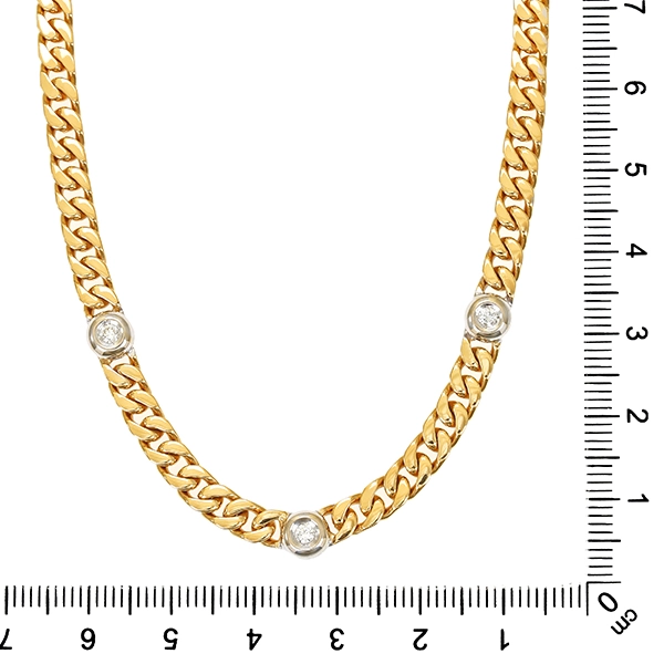 Collier, 14K, Gelb-/Weißgold, Brillanten