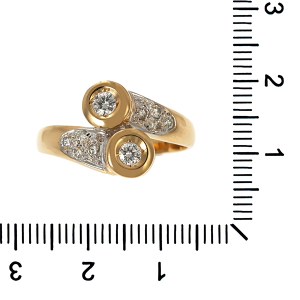 Diamantring, 14K, Gelbgold, Brillanten