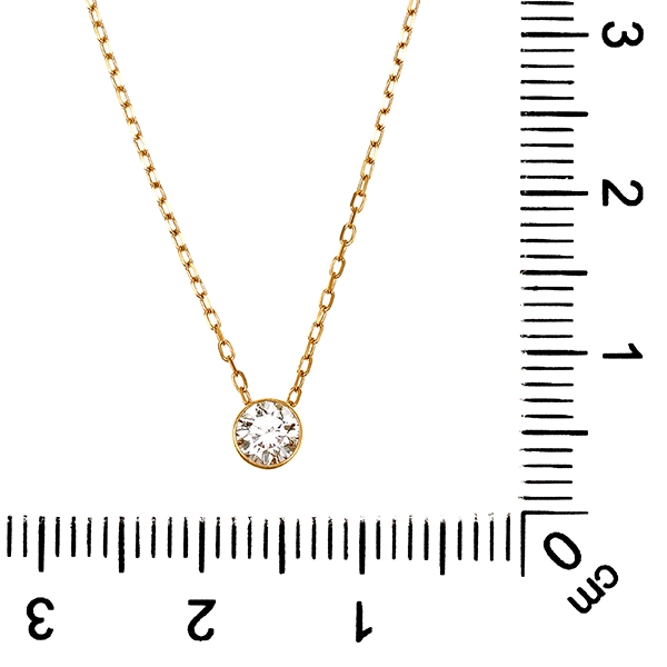 Collier, 18K, Gelbgold, Brillant 0,25 ct
