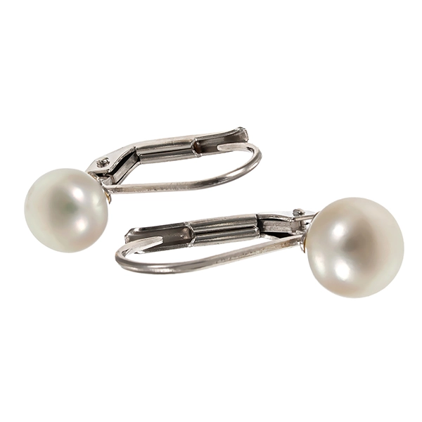 Ohrhänger, 18K, Weißgold, Perle