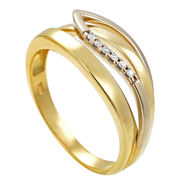 Diamantring, 14K, Gelbgold, Brillanten
