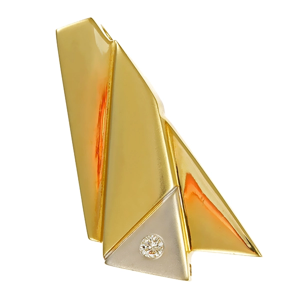 Anhänger, 14K, Gelb-/Weißgold, Brillant