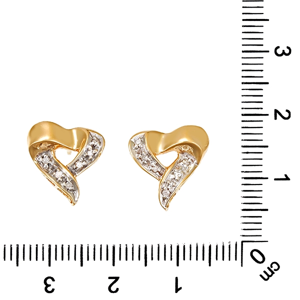 Ohrstecker, 14K, Gelb-/Weißgold, Diamanten