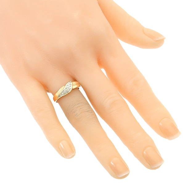 Diamantring, 14K, Gelbgold, Diamanten
