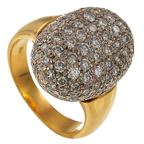 Ring, 18K, Gelb-/Weißgold, Brillanten