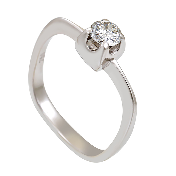 Diamantring, 18K, Weißgold, Brillant 0,28 ct