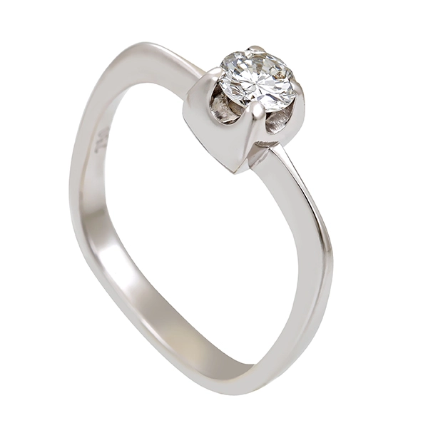 Diamantring, 18K, Weißgold, Brillant 0,28 ct