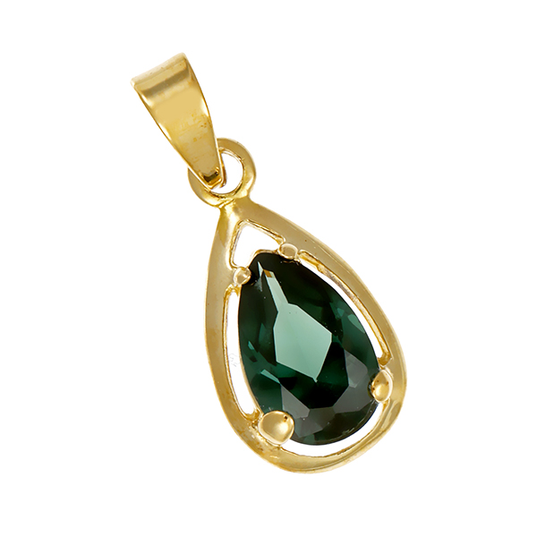 Anhänger, 8K, Gelbgold, synth. Spinell