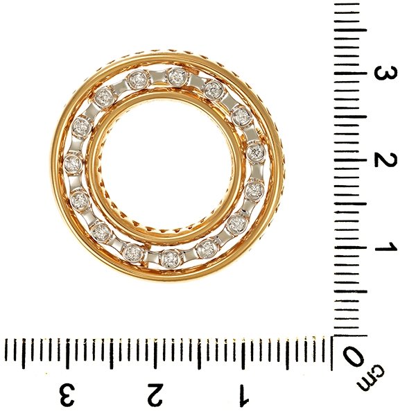Anhänger, 14K, Gelb-/Weißgold, Brillant, broschiert