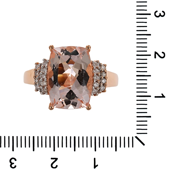 Ring, 14K, Rotgold, Morganit, Brillanten
