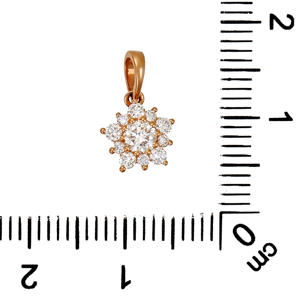 Anhänger, 18K, Rotgold, Brillanten