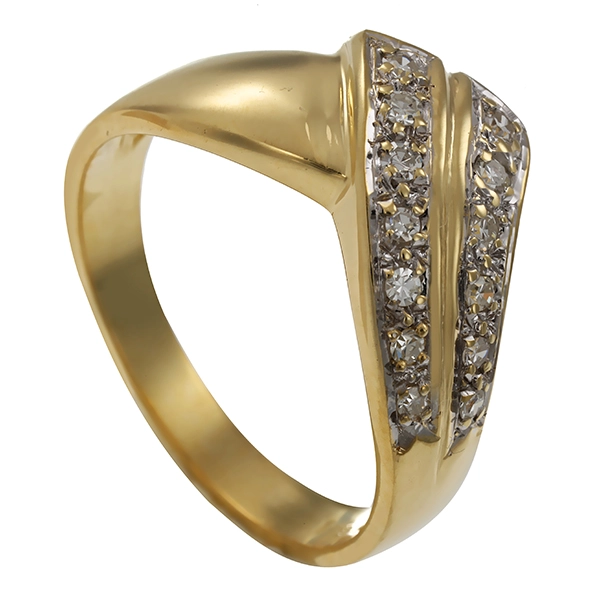 Diamantring, 14K, Gelb-/Weißgold