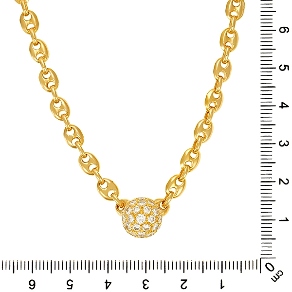 Collier, 18K, Gelbgold, Brillanten