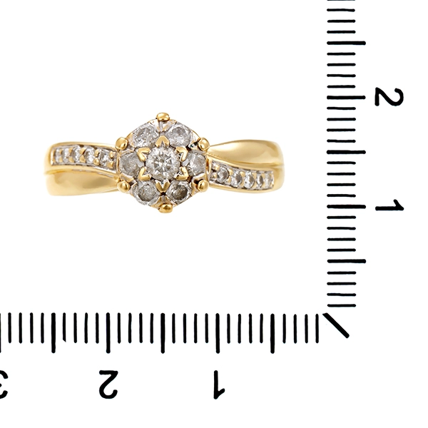 Diamantring, 9K, Gelbgold, Brillanten 0,50 ct